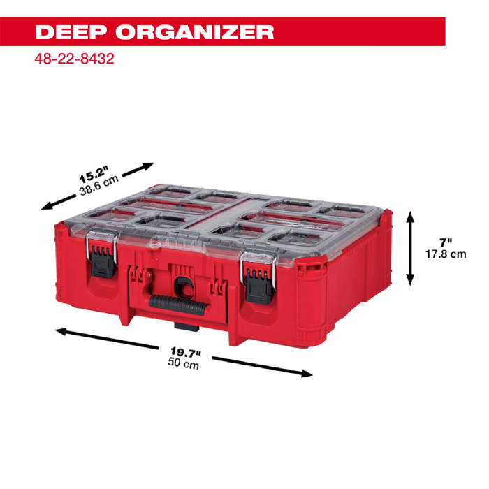 Outil Milwaukee « PackOut » | Organisateur profond Milwaukee Tool PACKOUT™ 48-22-8432