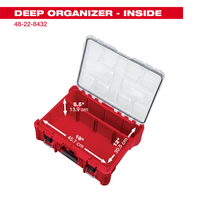 Outil Milwaukee « PackOut » | Organisateur profond Milwaukee Tool PACKOUT™ 48-22-8432