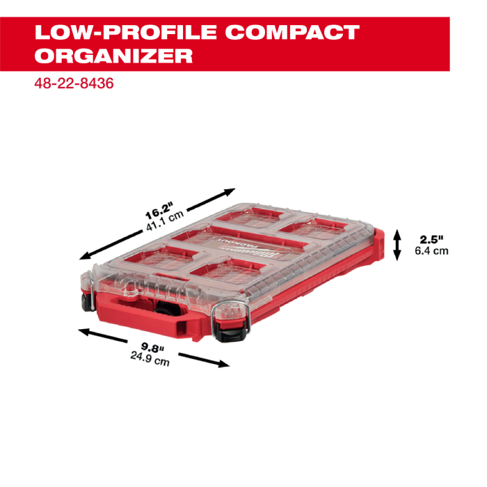 "Packout" Milwaukee Tool | Milwaukee Tool Packout ™ Low Profile Organizer (S Grootte) 48-22-8436