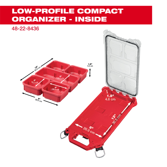 "Packout" Milwaukee Tool | Milwaukee Tool Packout ™ Low Profile Organizer (S Grootte) 48-22-8436