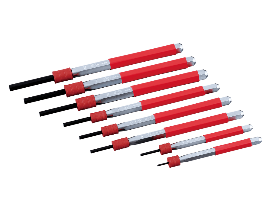 [PK8] KTC(京都機械工具)ノックピンポンチセット［8本組］（PK-2125・3135・4185・45185・5190・6207・7212・8217） セット品8点 - MisakaZoo