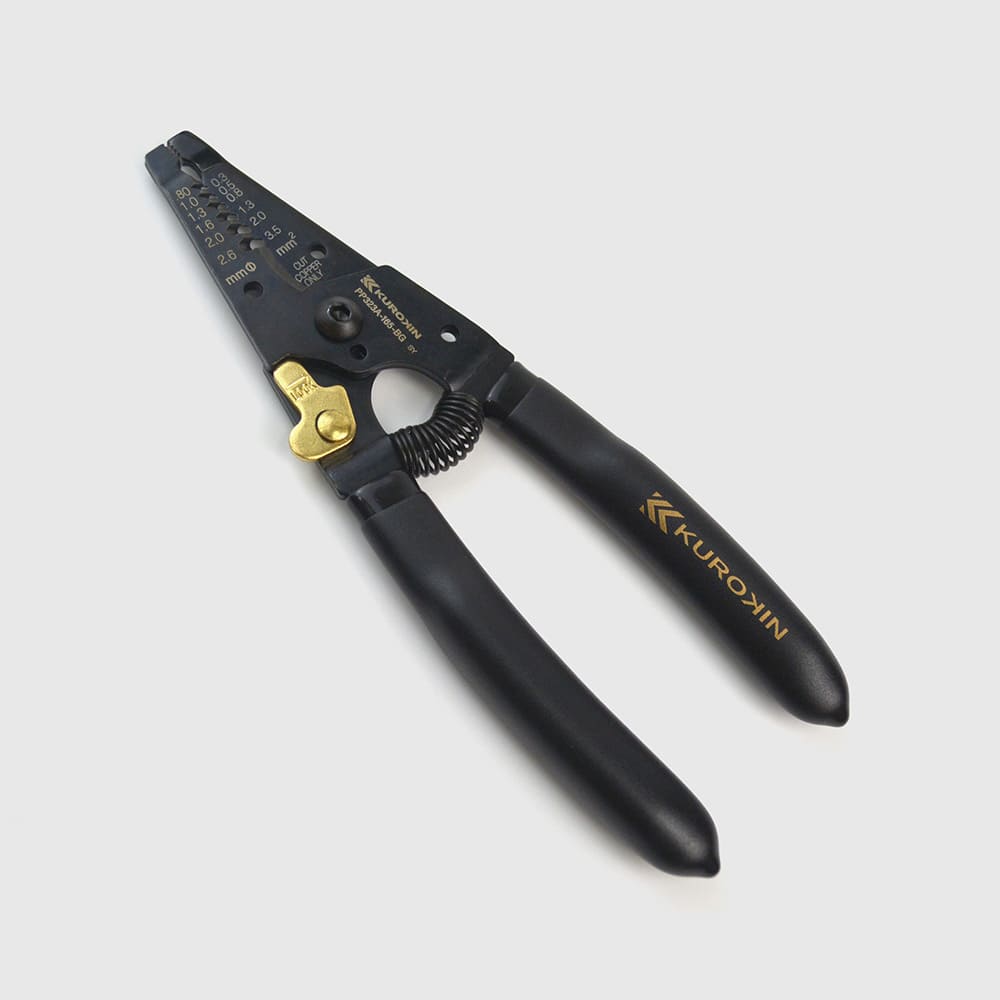 [PP323A-165-BG] KUROKIN 黒金(Black & Gold) ワイヤーストリッパ（バネ付） 単品1丁 - MisakaZoo