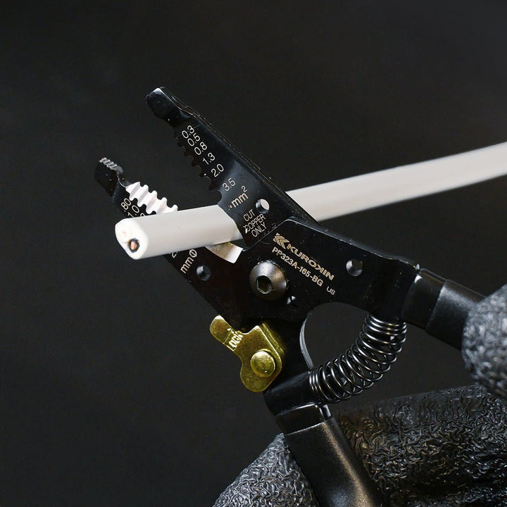 [PP323A-165-BG] KUROKIN 黒金(Black & Gold) ワイヤーストリッパ（バネ付） 単品1丁 - MisakaZoo