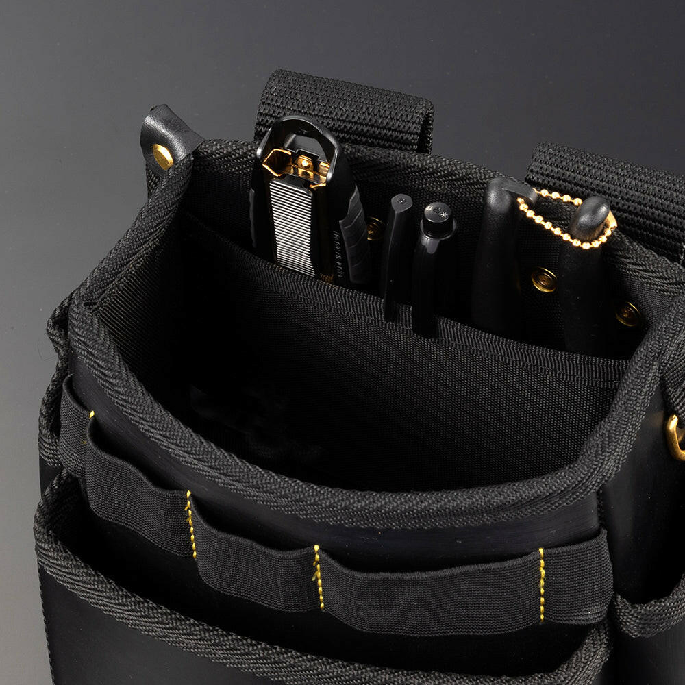 [PS-22BG] KUROKIN 黒金(Black & Gold) 腰袋スタンダード2段 単品1個 - MisakaZoo