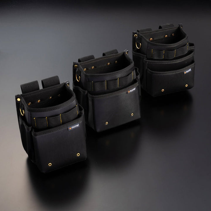 [PS-23BG] KUROKIN 黒金(Black & Gold) 腰袋スタンダード3段 単品1個 - MisakaZoo