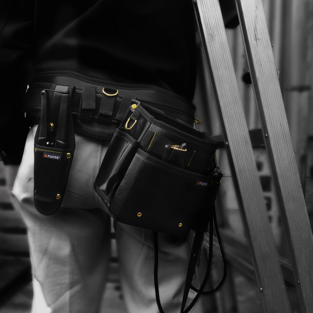 [PS-32BG] KUROKIN 黒金(Black & Gold) 腰袋スモール2段 単品1個 - MisakaZoo