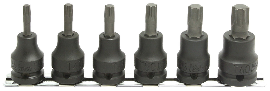 [RS14025/6-L60] Ko-ken(コーケン) 1/2"(12.7mm)SQ. インパクトトルクスビットソケットレールセット 6ヶ組 セット品6個 - MisakaZoo