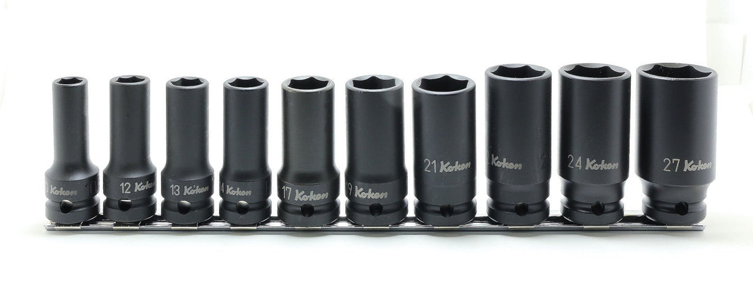 [RS14301X/10] Ko-ken(コーケン) 1/2"(12.7mm)SQ. インパクト6角セミディープソケット(薄肉)レールセット 10ヶ組 セット品10個 - MisakaZoo