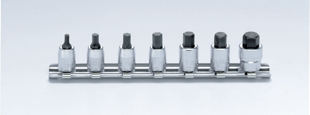 [RS2010M/7-L25] Ko-ken(コーケン) 1/4"(6.35mm)SQ. ヘックスビットソケットレールセット 全長25mm 7ヶ組 セット品7個 - MisakaZoo