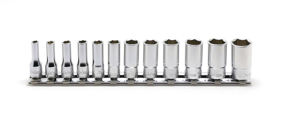 [RS2300X/12] Ko-ken(コーケン) 1/4"(6.35mm)SQ. 6角セミディープソケットレールセット 12ヶ組 セット品12個 - MisakaZoo