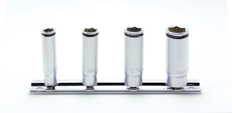 [RS2350M/4] Ko-ken(コーケン) 1/4"(6.35mm)SQ. ナットグリップディープソケットレールセット 4ヶ組 セット品4個 - MisakaZoo