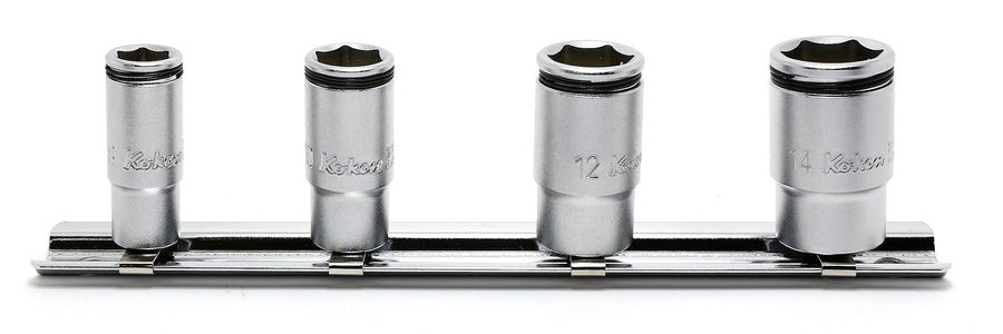 [RS2350X/4] Ko-ken(コーケン) 1/4"(6.35mm)SQ. ナットグリップセミディープソケットレールセット 4ヶ組 セット品4個 - MisakaZoo