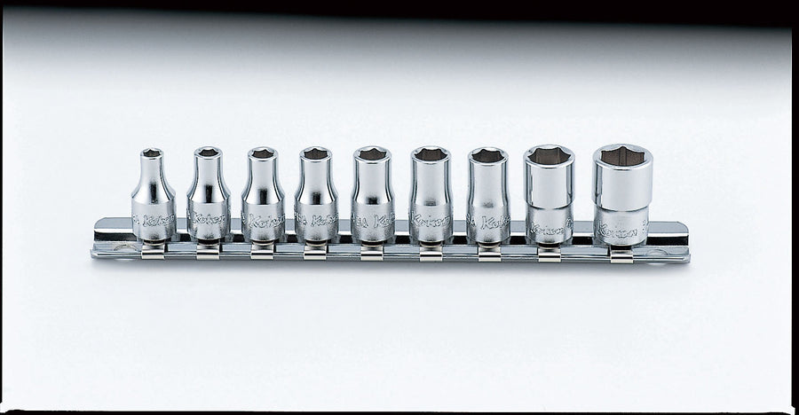 [RS2400W/9] Ko-ken(コーケン) 1/4"(6.35mm)SQ. 6角ソケット(英国規格(BA)ソケット)レールセット 9ヶ組 セット品9個 - MisakaZoo