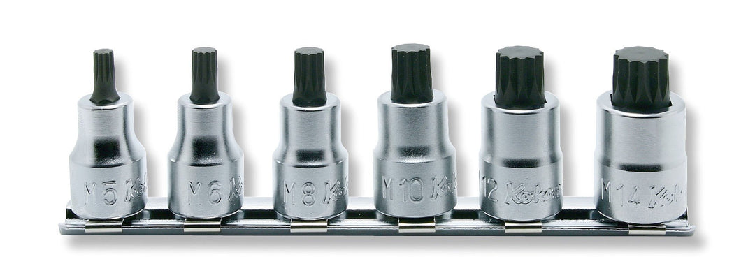 [RS3020/6-L38] Ko-ken(コーケン) 3/8"(9.5mm)SQ. 3重4角ビットソケット(XZN規格)レールセット 全長38mm 6ヶ組 セット品6個 - MisakaZoo