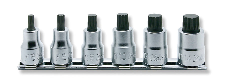 [RS3020/6-L38] Ko-ken(コーケン) 3/8"(9.5mm)SQ. 3重4角ビットソケット(XZN規格)レールセット 全長38mm 6ヶ組 セット品6個 - MisakaZoo
