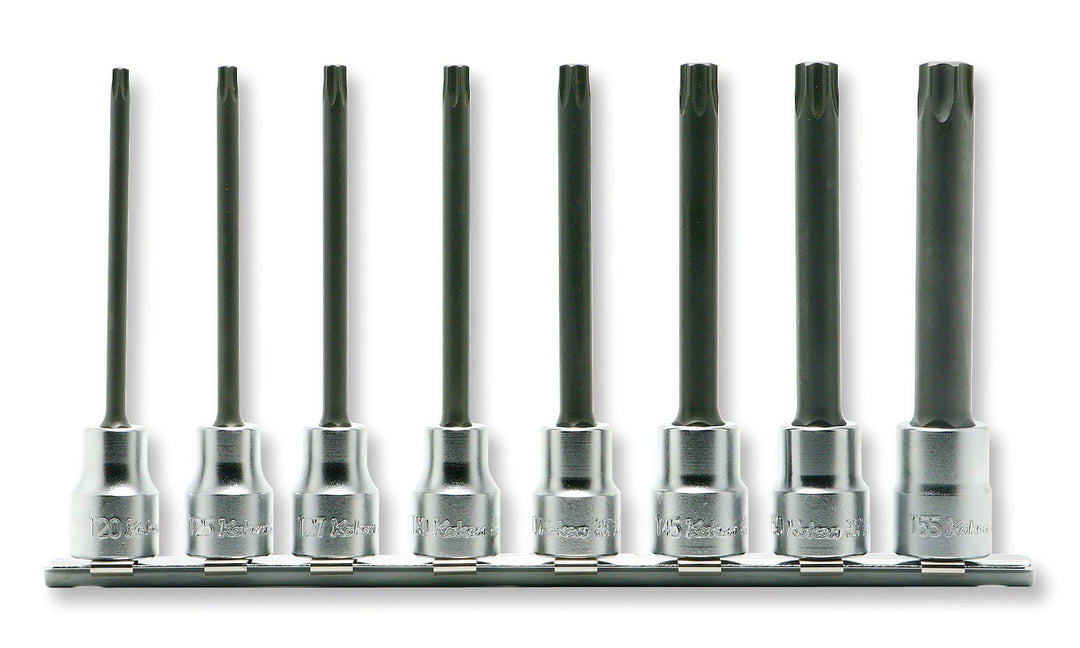 [RS3025/8-L100R] Ko-ken(コーケン) 3/8"(9.5mm)SQ. トルクスビットソケット(丸軸)レールセット 8ヶ組 セット品8個 - MisakaZoo