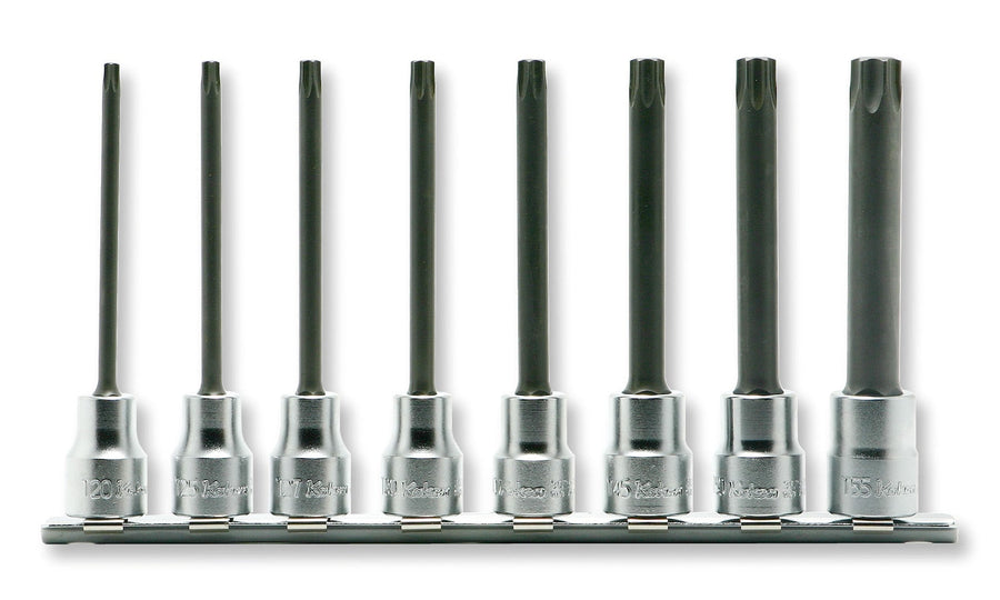 [RS3025/8-L100R] Ko-ken(コーケン) 3/8"(9.5mm)SQ. トルクスビットソケット(丸軸)レールセット 8ヶ組 セット品8個 - MisakaZoo