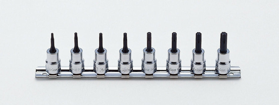 [RS3025/8-L38] Ko-ken(コーケン) 3/8"(9.5mm)SQ. トルクスビットソケットレールセット 8ヶ組 セット品8個 - MisakaZoo