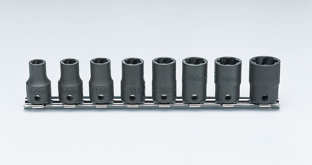 [RS3127/8] Ko-ken(コーケン) 3/8"(9.5mm)SQ. ナットツイスターレールセット 8ヶ組 セット品8個 - MisakaZoo