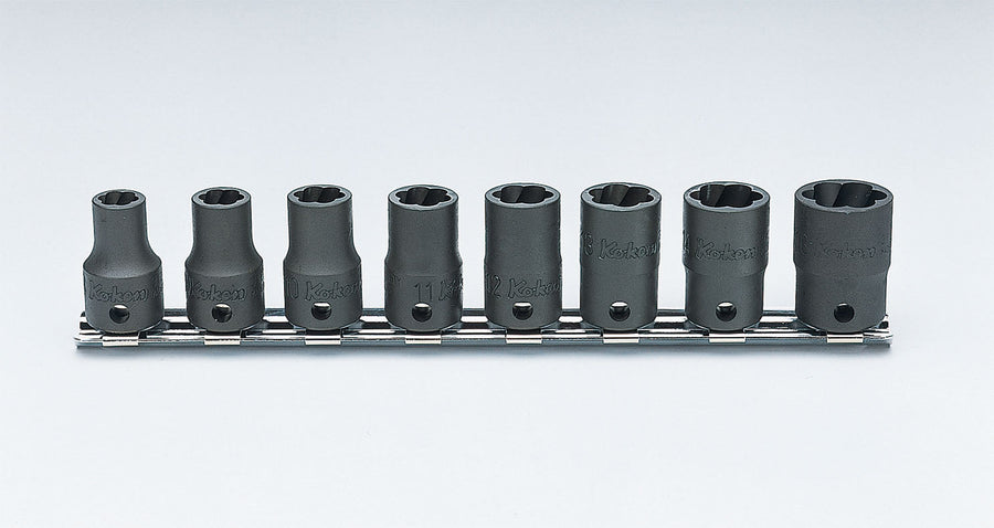 [RS3127/8] Ko-ken(コーケン) 3/8"(9.5mm)SQ. ナットツイスターレールセット 8ヶ組 セット品8個 - MisakaZoo