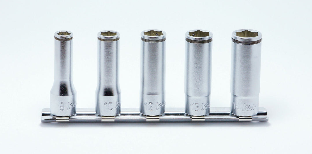 [RS3350M/5] Ko-ken(コーケン) 3/8"(9.5mm)SQ. ナットグリップディープソケットレールセット 5ヶ組 セット品5個 - MisakaZoo