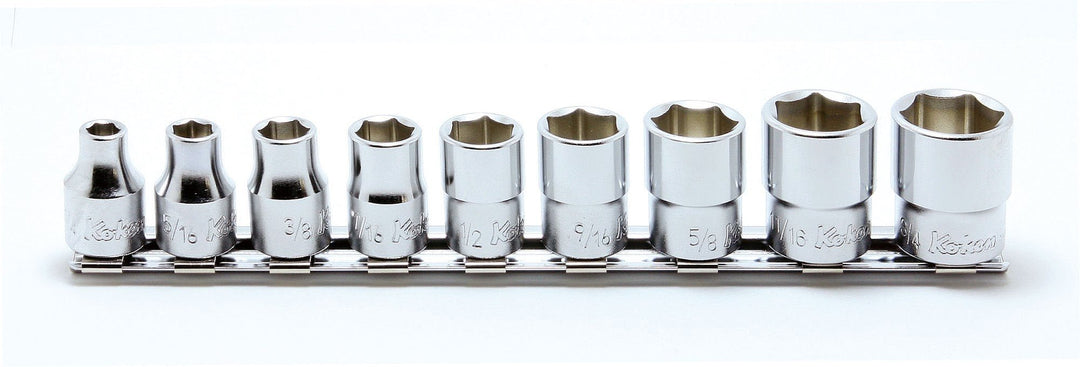 [RS3400A/9] Ko-ken(コーケン) 3/8"(9.5mm)SQ. 6角ソケットレールセット 9ヶ組 セット品9個 - MisakaZoo