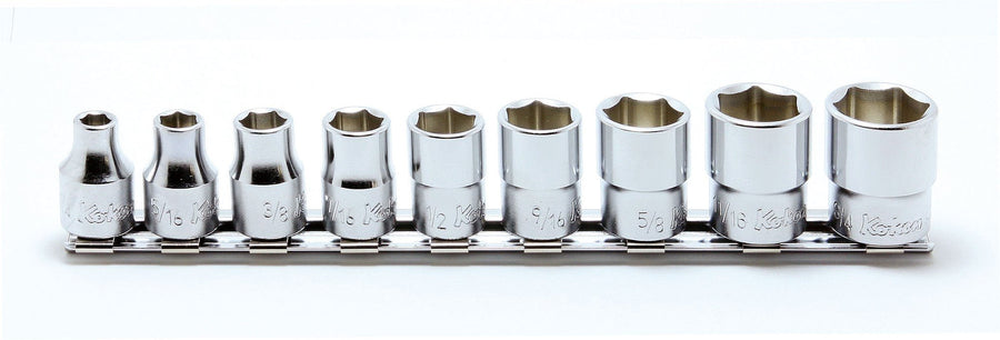 [RS3400A/9] Ko-ken(コーケン) 3/8"(9.5mm)SQ. 6角ソケットレールセット 9ヶ組 セット品9個 - MisakaZoo