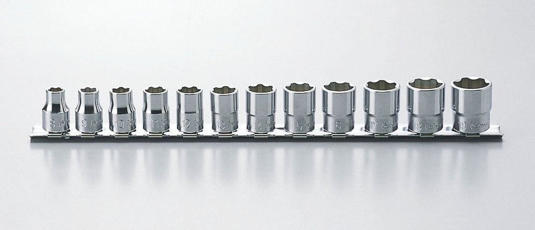 [RS3410M/12] Ko-ken(コーケン) 3/8"(9.5mm)SQ. サーフェイスソケットレールセット 12ヶ組 セット品12個 - MisakaZoo