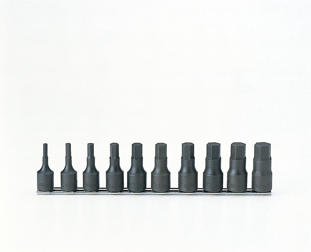 [RS4012A/10-L60] Ko-ken(コーケン) 1/2"(12.7mm)SQ. ヘックスビットソケットレールセット 全長60mm 10ヶ組 セット品10個 - MisakaZoo
