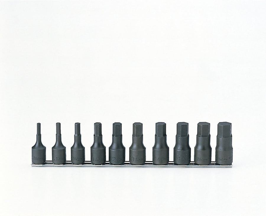 [RS4012A/10-L60] Ko-ken(コーケン) 1/2"(12.7mm)SQ. ヘックスビットソケットレールセット 全長60mm 10ヶ組 セット品10個 - MisakaZoo