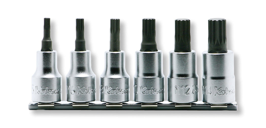 [RS4020/6-L60] Ko-ken(コーケン) 1/2"(12.7mm)SQ. 3重4角ビットソケット(XZN規格)レールセット 全長60mm 6ヶ組 セット品6個 - MisakaZoo
