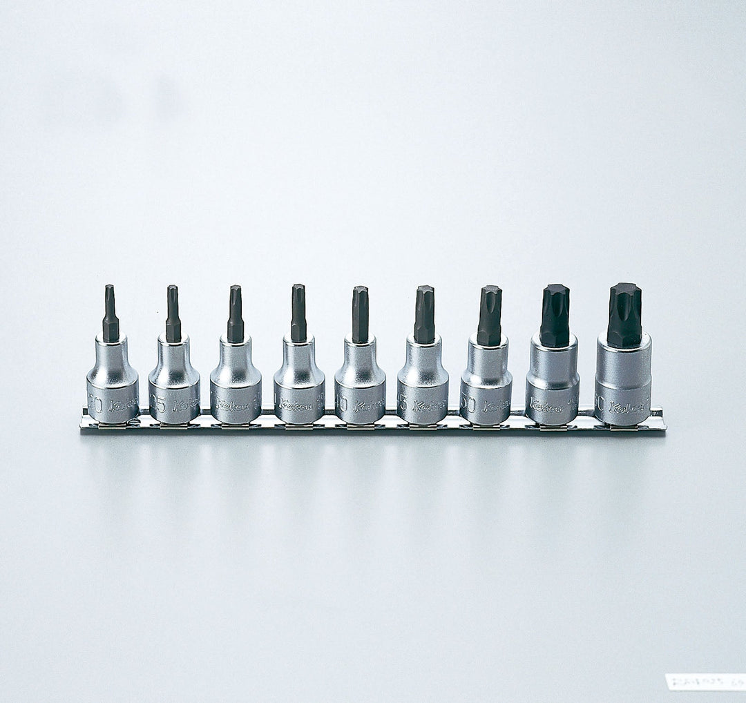 [RS4025/9-L60] Ko-ken(コーケン) 1/2"(12.7mm)SQ. トルクスビットソケットレールセット 全長60mm 9ヶ組 セット品9個 - MisakaZoo