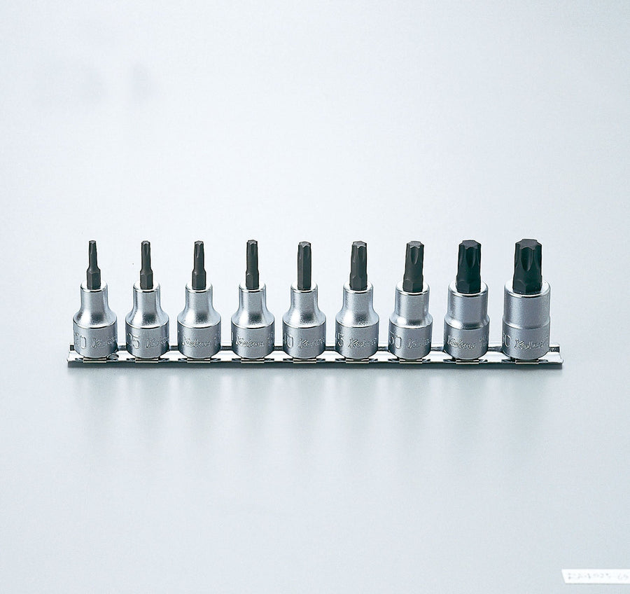 [RS4025/9-L60] Ko-ken(コーケン) 1/2"(12.7mm)SQ. トルクスビットソケットレールセット 全長60mm 9ヶ組 セット品9個 - MisakaZoo
