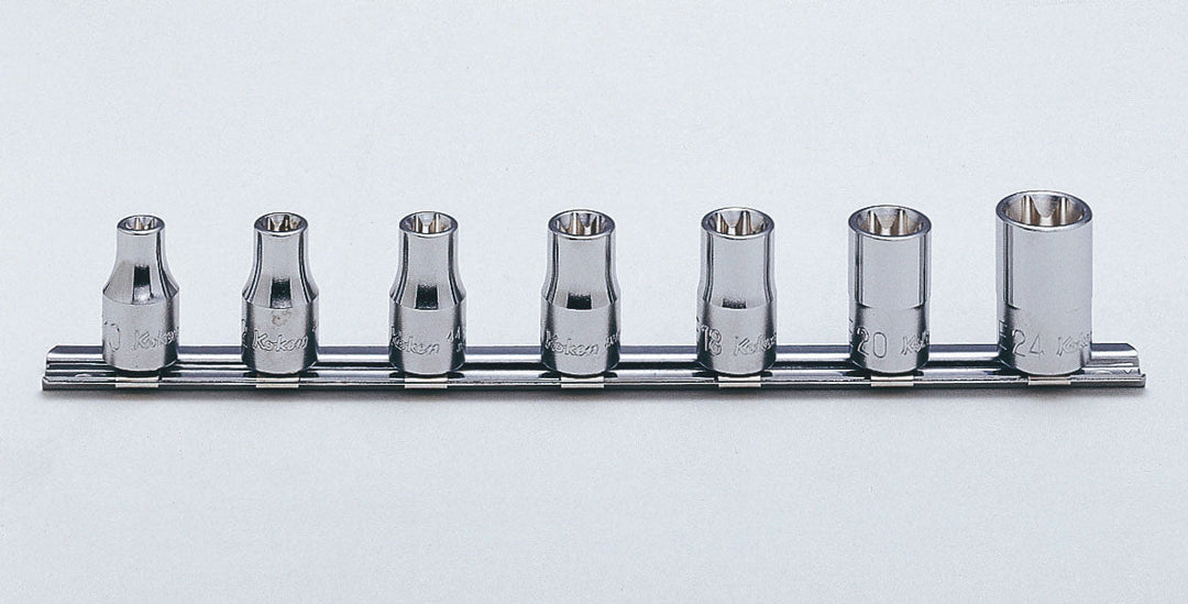 [RS4425/7] Ko-ken(コーケン) 1/2"(12.7mm)SQ. トルクスソケットレールセット 7ヶ組 セット品7個 - MisakaZoo