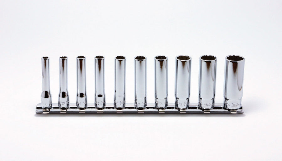 [RSAS2305A/10] Ko-ken(コーケン) 1/4"(6.35mm)SQ. 12角ディープソケット(航空規格(AS954)ソケット)レールセット 10ヶ組 セット品10個 - MisakaZoo