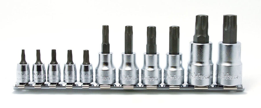 [RSX025/11-IP] Ko-ken(コーケン) 1/4"&3/8"&1/2"SQ. トルクスプラスビットソケットレールセット 11ヶ組 セット品11個 - MisakaZoo