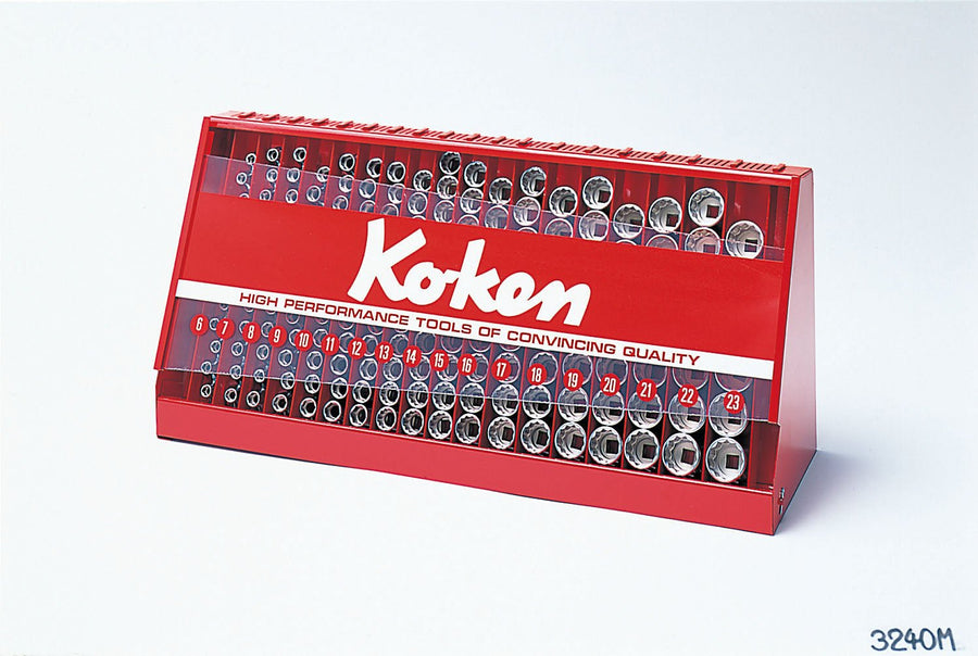 [S3240M-00] Ko-ken(コーケン) 3/8"(9.5mm)SQ. ソケットディププレイスタンドセット 177ヶ組 セット品177個 - MisakaZoo