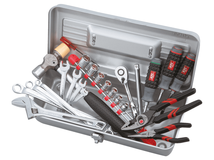 [SK3242S] KTC(京都機械工具)9.5sq.工具セット（片開きメタルケースタイプ）［24点］ セット品24点 - MisakaZoo