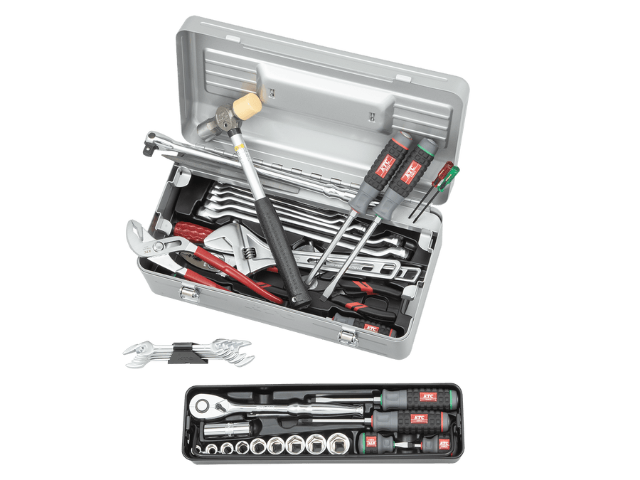[SK4442S] KTC(京都機械工具)工具セット（片開きメタルケースタイプ）［44点］ セット品44点 - MisakaZoo
