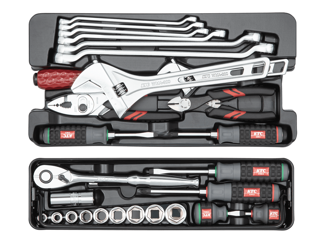 [SK4442S] KTC(京都機械工具)工具セット（片開きメタルケースタイプ）［44点］ セット品44点 - MisakaZoo