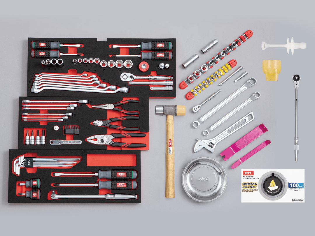 [SK5982XXR] KTC(京都機械工具)工具セット（チェスト＋ワゴンタイプ）［98点］（レッド） セット品98点 - MisakaZoo
