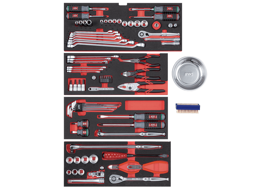 [SK7722XR] KTC(京都機械工具)工具セット（チェストタイプ）［72点］（レッド） セット品72点 - MisakaZoo