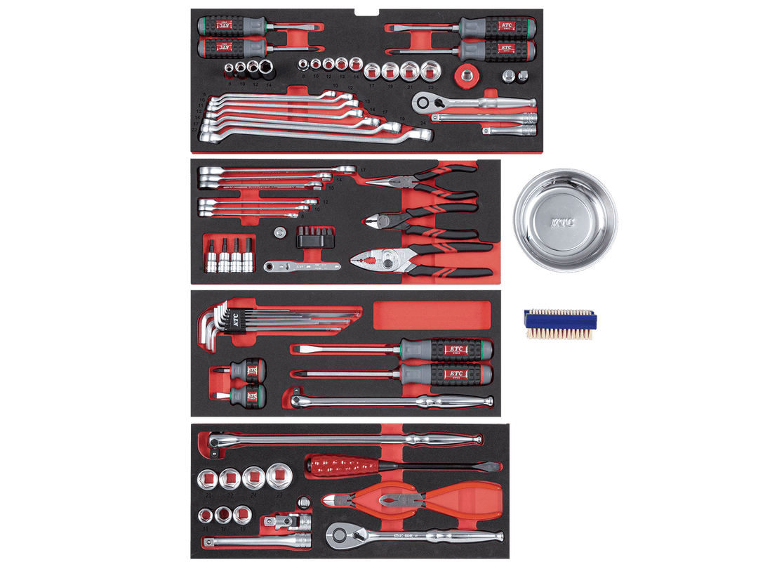 [SK7722XR] KTC(京都機械工具)工具セット（チェストタイプ）［72点］（レッド） セット品72点 - MisakaZoo