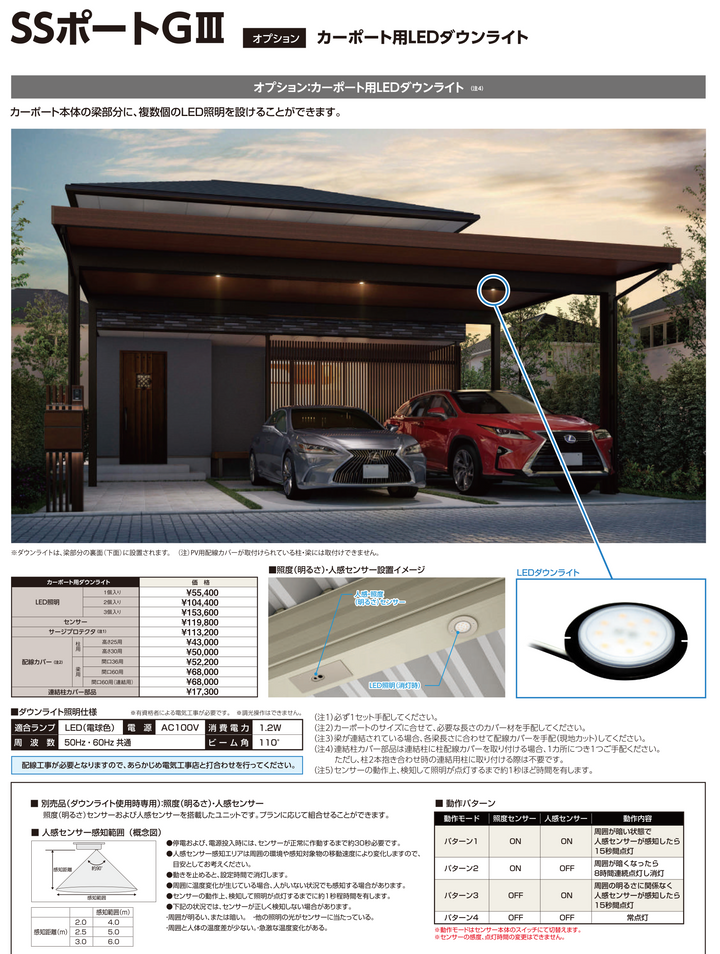 耐積雪100cmタイプ [EL55-W55-18SA｜サイズ5432mm x 7270mm｜Aタイプ間口延長セット 2台用+α] ダイセン(Daisen) カーポート SSポートGIII