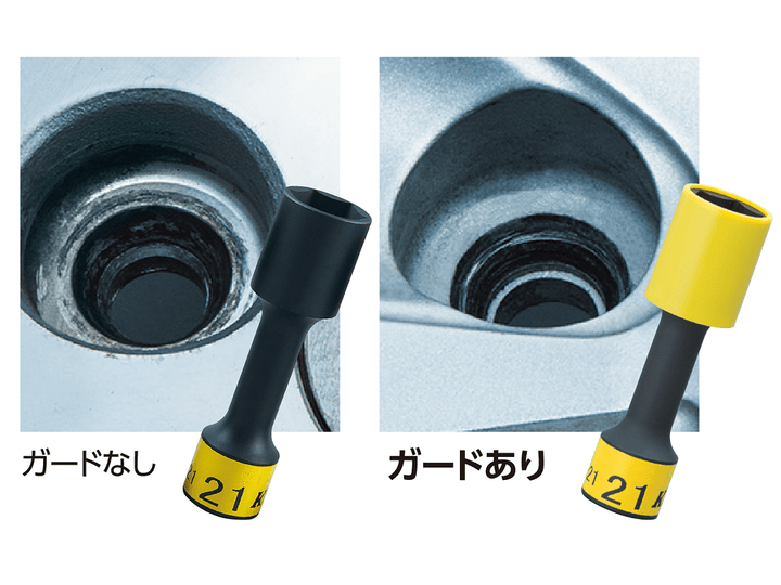 [TBP4903G] KTC(京都機械工具)12.7sq.インパクトレンチ用ホイールガードソケットセット（ロング薄肉） セット品 - MisakaZoo