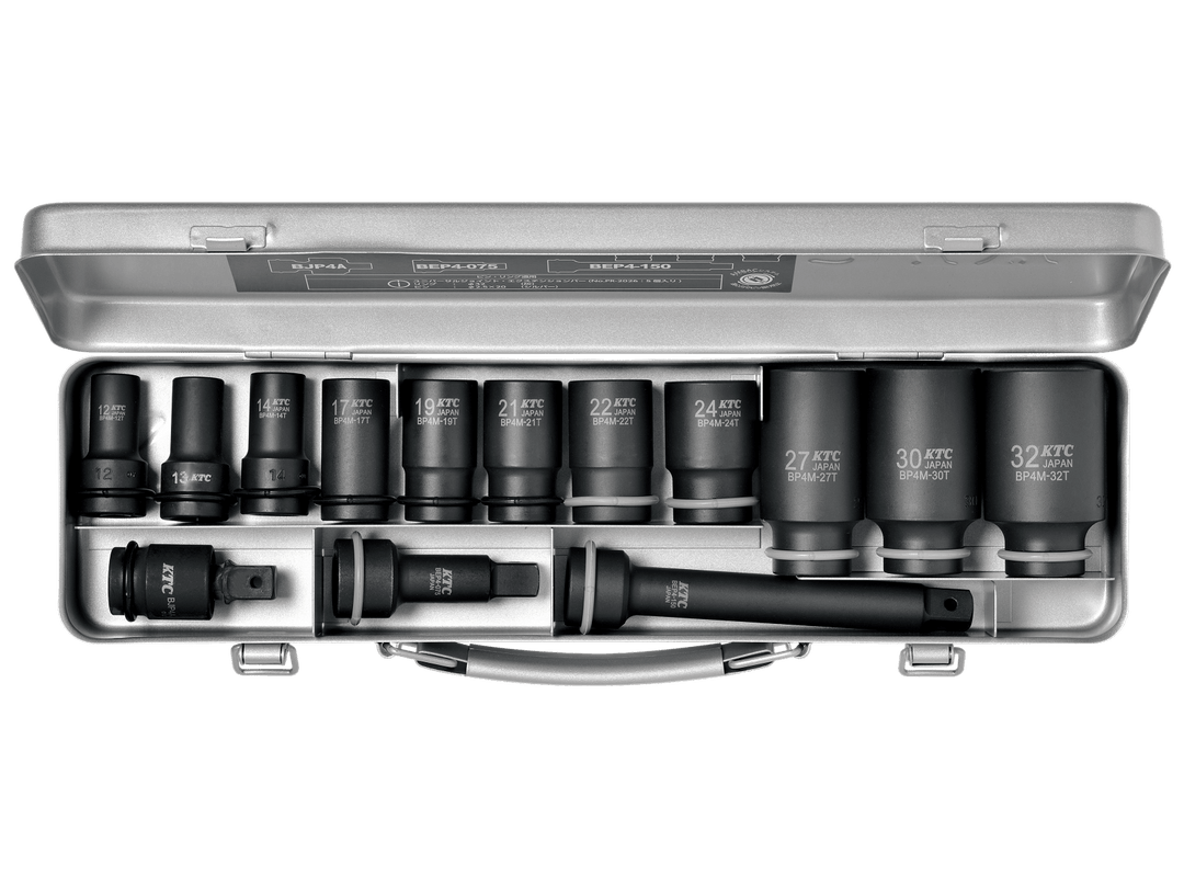 [TBP4M11TPA] KTC(京都機械工具)12.7sq.インパクトレンチ用ソケットレンチセット（セミディープ薄肉）[14コ組] セット品14点 - MisakaZoo