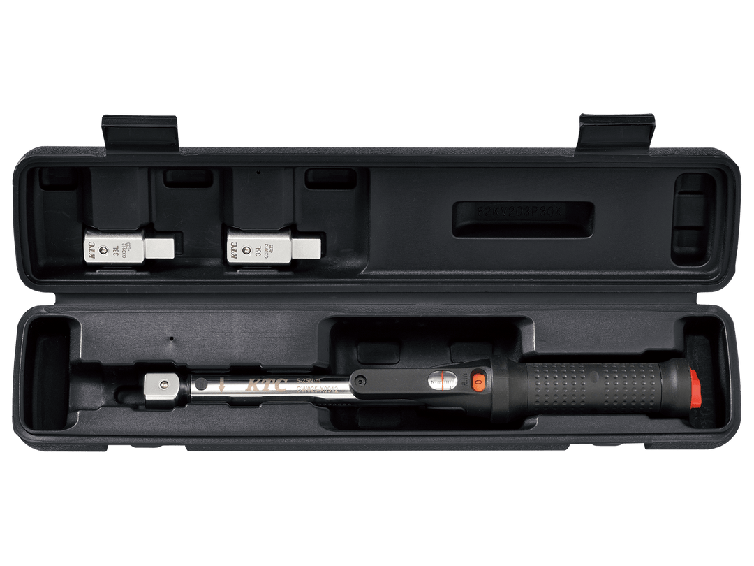 [TGW025103] KTC(京都機械工具)9×12プレセット型トルクレンチ ヘッド交換式セット（5〜25N・m 全長303mm） セット品3点 - MisakaZoo