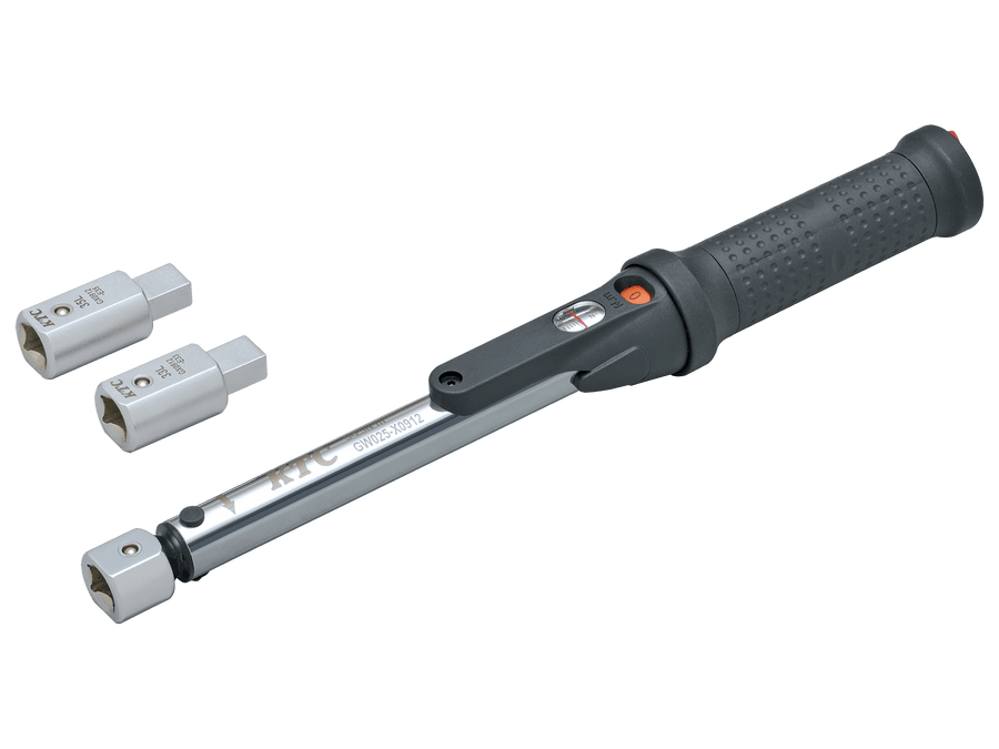[TGW025103] KTC(京都機械工具)9×12プレセット型トルクレンチ ヘッド交換式セット（5〜25N・m 全長303mm） セット品3点 - MisakaZoo