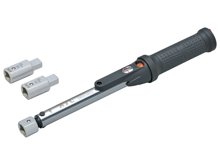 [TGW025103] KTC(京都機械工具)9×12プレセット型トルクレンチ ヘッド交換式セット（5〜25N・m 全長303mm） セット品3点
