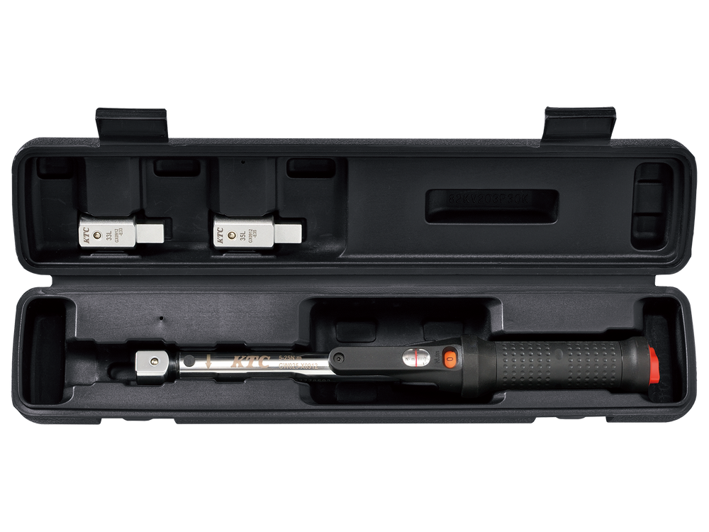[TGW025103] KTC(京都機械工具)9×12プレセット型トルクレンチ ヘッド交換式セット（5〜25N・m 全長303mm） セット品3点
